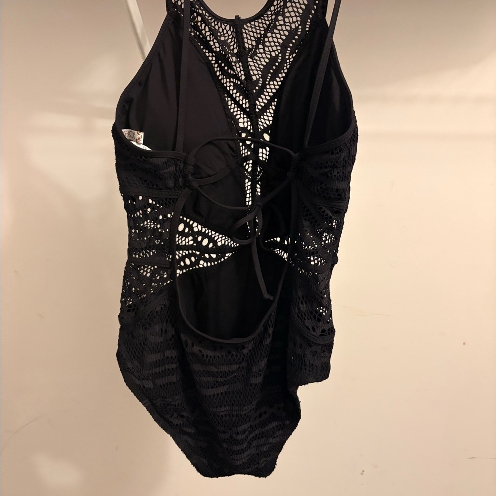 BECCA Black Lace One-Piece Swimsuit